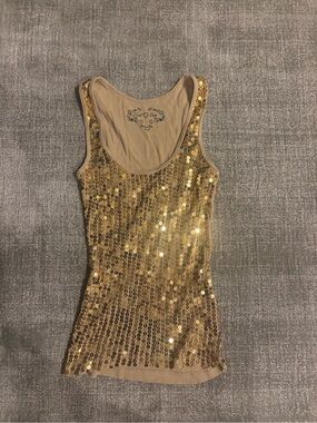 Gold Sequin Tank Top